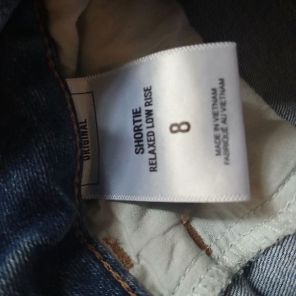 Express Light Blue Ripped Jean Shorts - Picture 6 of 8